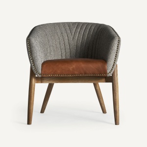 FOTOLIU DEOSEBIT NEIVE, DIN LEMN DE FRASIN, POLIESTER SI PIELE, DESIGN VINTAGE, VICAL HOME - Img 3