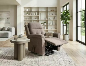 FOTOLIU ELECTRIC RABATABIL, STIL MOGAN, BEJ 30, CU TAPITERIE DIN TEXTIL RAVEN, STIL MODERN