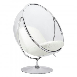 FOTOLIU EXCLUSIVIST BUBBLE STAND 2, ALB/TRANSPARENT/CROM, DIN ACRIL SI PIELE ECOLOGICA, STIL MODERN