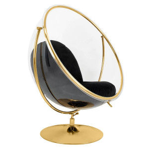 FOTOLIU EXCLUSIVIST BUBBLE STAND 2, NEGRU/AURIU/TRANSPARENT, DIN ACRIL SI LANA DE CASMIR, STIL MODERN