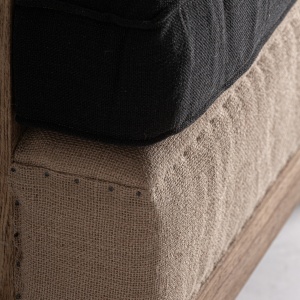 FOTOLIU LIVING ARBAZ, REALIZAT DIN LEMN DE MINDI SI TEXTIL, REALIZAT MANUAL, FINISAJ NEGRU/MARO, VICAL HOME - Img 7