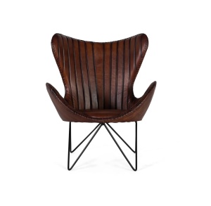 FOTOLIU LIVING DE RELAXARE CORTONA 83CM, REALIZAT DIN METAL SI PIELE, CULOARE MARO/NEGRU, GINER Y COLOMER