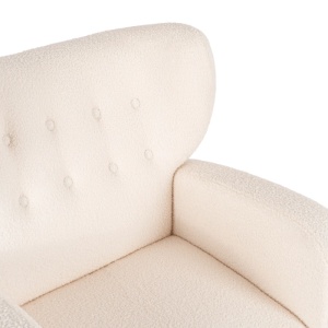 FOTOLIU LIVING NICO, REALIZAT DIN METAL SI TEXTIL BOUCLE, CULOARE CREM, ARTIM MEBLE - Img 8