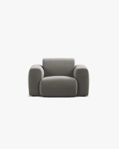 FOTOLIU LOUNGE MOLINO, 100X108, GRI, CU TAPITERIE DIN TEXTIL CATIFEA CASINO, MICADONI