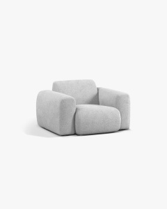 FOTOLIU LOUNGE MOLINO, 100X108, GRI DESCHIS, CU TAPITERIE DIN TEXTIL BOUCLE BALOO, MICADONI - Img 2