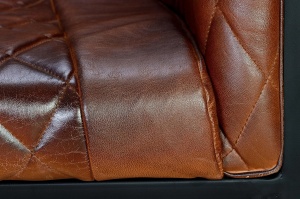 FOTOLIU MODERN BITONTO 76CM, REALIZAT DIN METAL SI PIELE, CULOARE MARO/NEGRU, GINER Y COLOMER - Img 4