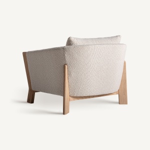 FOTOLIU NARA 34876, BEJ SI NATURAL, CONFECTIONAT DIN LEMN DE STEJAR SI TEXTIL, STIL MODERN MINIMALIST - Img 4