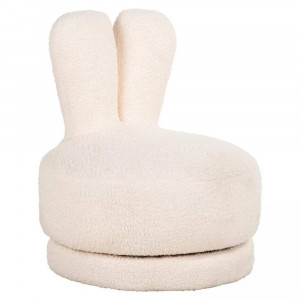 FOTOLIU PIVOTANT PENTRU COPII BUNNY, ALB, TAPITERIE DIN TEXTIL PLUSAT, STIL MODERN, RICHMOND INTERIORS