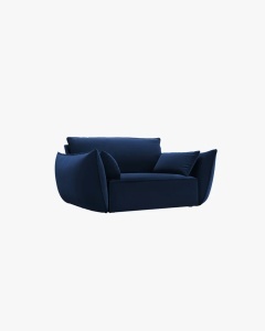 FOTOLIU SPATIOS SI CONFORTABIL KAELLE, 128X110 CM, ALBASTRU ROYAL, CU TAPITERIE DIN TEXTIL CATIFEA BLUVEL, MICADONI - Img 2