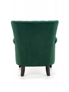 FOTOLIU TITAN, VERDE INCHIS/NEGRU, TAPITERIE DIN CATIFEA SI PICIOARE DIN LEMN MASIV, STIL CLASIC - Img 5