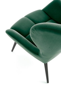 FOTOLIU TYRION, VERDE INCHIS/NEGRU, TAPITERIE DIN CATIFEA SI PICIOARE DIN METAL, STIL MODERN - Img 8