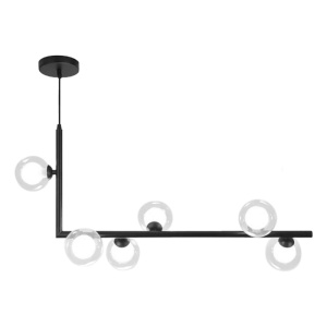 Lampă de tavan din sticlă industrială si metal, negru APP755-6CP - Img 2