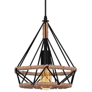 Lampă de tavan, geometrică, suspendată, stil mansardă, frânghie APP679-1CP - Img 2
