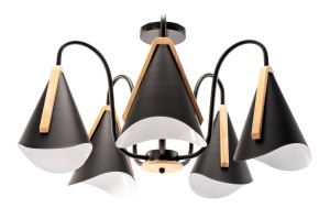 Lampa neagră cu cinci brațe scandinave APP607-5C - Img 4