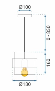 Lampă suspendată APP1236-1CP Gold - Img 4