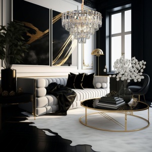 Lampă suspendată Cristal G056-CP 50cm GOLD - Img 2
