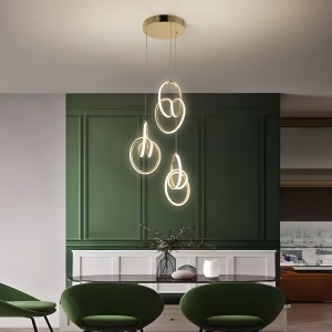 Lampă suspendată LED G082-3CPR Gold - Img 2