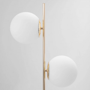LAMPADAR DEOSEBIT, GOLD, APP916-2F , REALIZAT DIN METAL SI STICLA - Img 1