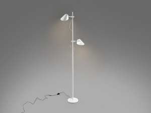 LAMPADAR ESINO, CU TELECOMANDA, 184 CM, ALB MAT, DIN METAL SI ALUMINIU, STIL MODERN - Img 2