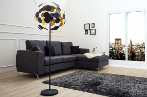 LAMPADAR INFINITY HOME, 170CM, AURIU/NEGRU 36839 STIL MODERN - Img 1