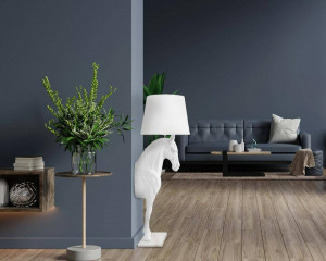 LAMPADAR KON HORSE STAND S, DIN FIBRA DE STICLA, MARMURA SI TEXTIL, STIL MODERN
