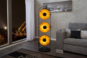 LAMPADAR, STUDIO, NEGRU/AURIU, 130CM, DIN INOX