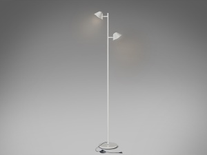 LAMPADAR TAROS, CU TELECOMANDA, 160 CM, ALB MAT, DIN METAL SI ALUMINIU, STIL MODERN - Img 4