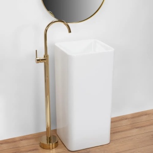 LAVOAR FREESTANDING HOLLY, 85 CM, ALB, DIN CERAMICA, CALITATE SUPERIOARA - Img 5