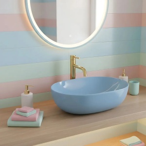 LAVOAR PE BLAT LISA L. BLUE, CONFECTIONAT DIN CERAMICA, CALITATE SUPERIOARA - Img 4