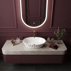 LAVOAR PE BLAT SAMANTA, CERAMICA, CULOARE ALBA, REA SELECTION - Img 9