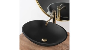 LAVOAR REA DELLA, NEGRU MAT, 51,5 CM, DIN STICLA, CALITATE SUPERIOARA - Img 4