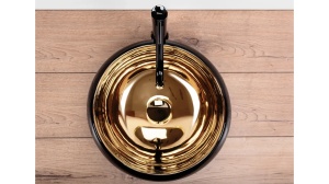 LAVOAR REA LUNA, 40 CM, AURIU/NEGRU MAT, DIN CERAMICA, CALITATE SUPERIOARA - Img 4