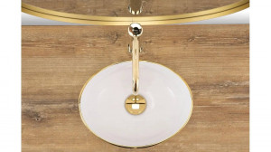 LAVOAR REA SOFIA, ALB/AURIU, 41 CM, DIN CERAMICA, CALITATE SUPERIOARA - Img 3