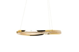 LUSTRA ANILLO 60, AURIE, CONFECTIONATA DIN METAL SI ALUMINIU, STIL MODERN - Img 2