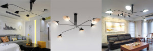 LUSTRA BLACK APP570-6C, NEGRU, DIN OTEL SI METAL, STIL MODERN, TU - Img 5