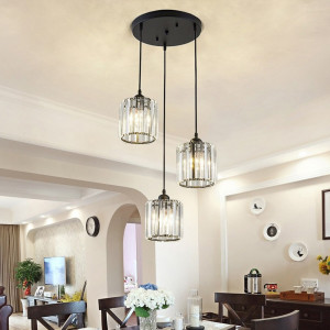 LUSTRA BLACK CRYSTAL APP513-3CPR, 12X13 cm, NEGRU, DIN METAL SI STICLA, STIL MODERN, TU - Img 6