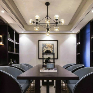 LUSTRA CU 10 BECURI APP246-10C, 86x105 cm, NEGRU, DIN METAL, STIL MODERN, TU - Img 4