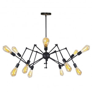LUSTRA CU 12 BECURI APP258-12C, NEGRU, DIN METAL DE INALTA CALITATE, STIL MODERN, TU - Img 1