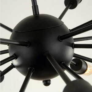 LUSTRA CU 18 BECURI APP259-18C, 77x 64,5 cm, NEGRU, DIN METAL, STIL MODERN, TU - Img 4