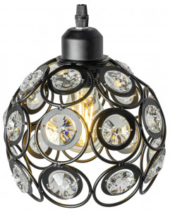 LUSTRA CU 3 BECURI CRYSTAL BALL APP209-3CPR, 20x20 cm, NEGRU, DIN ALUMINIU, STIL MODERN, TU - Img 8