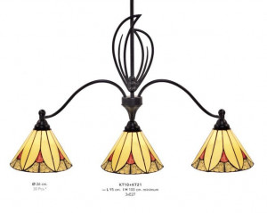 LUSTRA DEOSEBITA TIFFANY, COD KT10+KT21, DIN METAL SI STICLA
