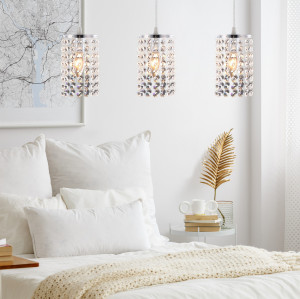 LUSTRA GLAMOR CRYSTAL APP732-3CPR, 27x103 cm, ARGINTIU, DIN METAL DE INALTA CALITATE SI CRISTALE, STIL MODERN, TU - Img 4