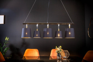 LUSTRA, LEVELS 100CM, NEGRU/AURIU, DESIGN MODERN - Img 2