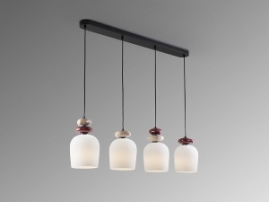 LUSTRA LIVING DUNIA 100CM, REALIZATA DIN METAL SI CERAMICA, FINISAJ MARO, STIL MODERN - Img 5