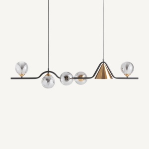 LUSTRA MODERNA FASHA 123CM, DIN METAL SI STICLA, DESIGN EXCLUSIVIST, VICAL HOME