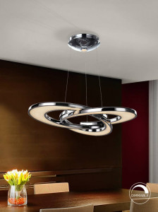LUSTRA/PLAFONIERA ANISIA, 71 CM, CROM/TRANSPARENT, DIN METAL, STICLA SI ACRIL, STIL MODERN - Img 3