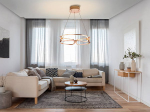 LUSTRA/PLAFONIERA COLETTE, 47CM, AURIU ROSE/OPAL, DIN ALUMINIU SI SILICON, STIL MODERN, SCHULLER - Img 4