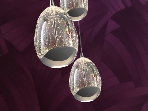 LUSTRA/PLAFONIERA ROCIO, CONTROL BLUETOOTH, 50 CM, CROM/TRANSPARENT, DIN STICLA SI METAL, STIL MODERN - Img 2