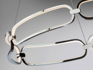 LUSTRA/PLAFONIERA SCHULLER, COLETTE, CU TELECOMANDA, 80CM, CROM/OPAL, DIN ALUMINIU SI SILICON, STIL MODERN - Img 2