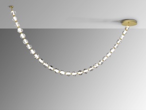 LUSTRA/PLAFONIERA ZARIA II, CULOARE TRANSPARENT/AURIU, DIN METAL SI ACRIL, STIL MODERN - Img 3